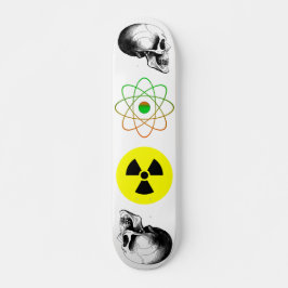 Skulls Atom Radiation Sign Skateboard