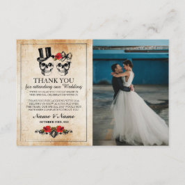 Skulls Halloween Obrigado Cartão com fotos Gótico