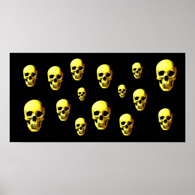 Skulls Pop Art Impressão Poster - Posters de crâni (Frente)