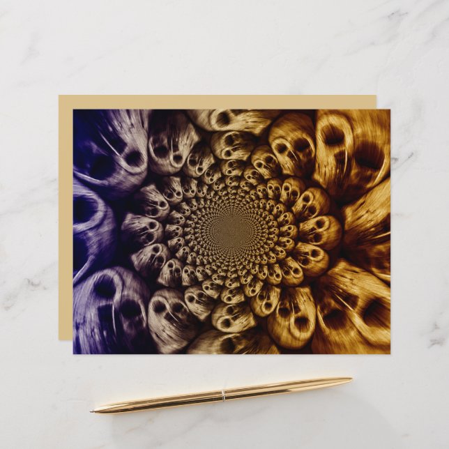 Skulls Purple Black Abstrato Art (Frente/Verso In Situ)