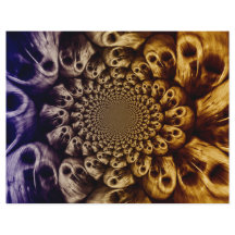 Skulls Purple Black Abstrato Art