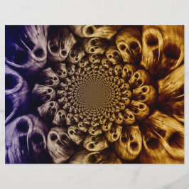 Skulls Purple Black Abstrato Art