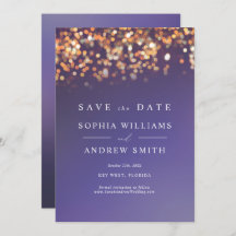 Sky Blue & Dourado Salvar o Convite de Data