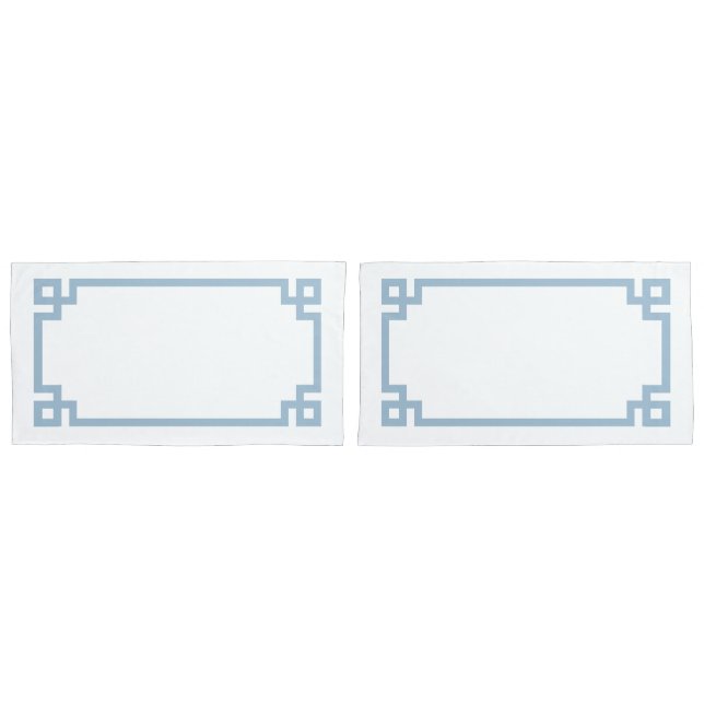 Sky Blue Greek Key Border King Size (Frente - conjunto)