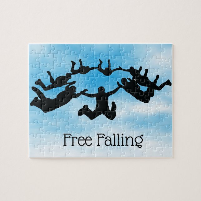 Skydiving Free Falling Design Jigsee Quebra-cabeça (Horizontal)