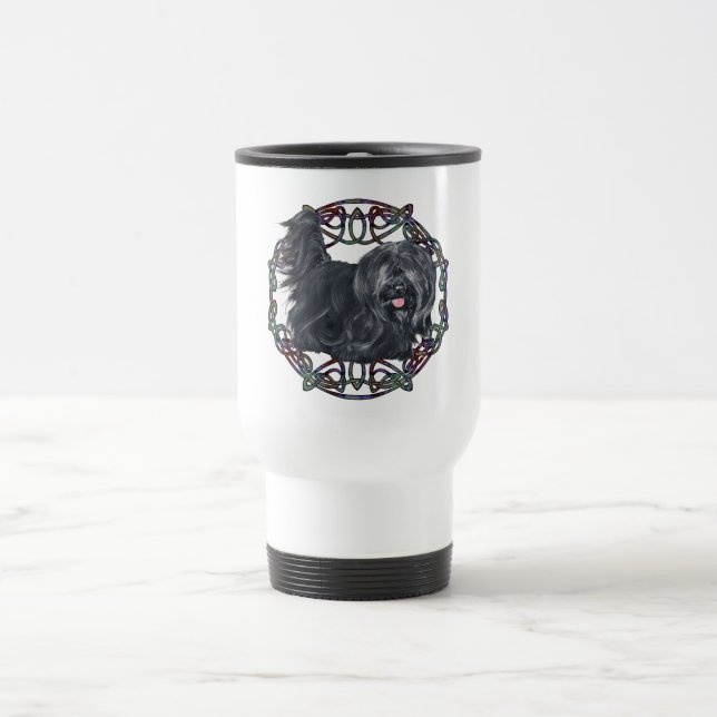 Skye Terrier de Orelha Caída em Caneca de Viagem (Centro)