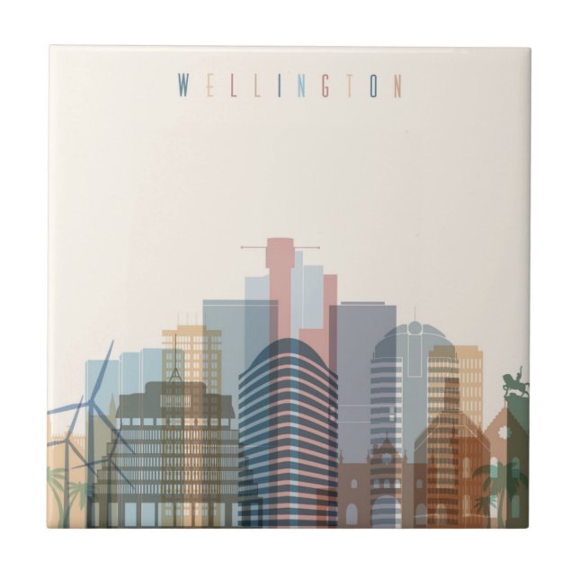 Skyline da cidade de Wellington, Nova Zelândia | (Frente)