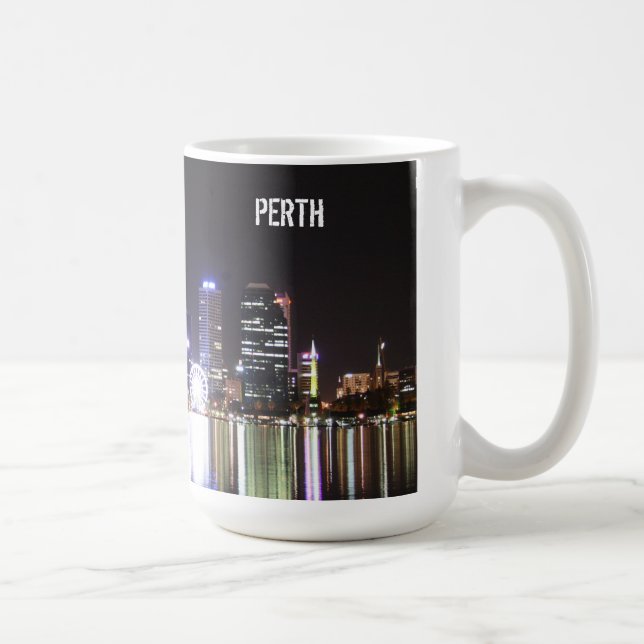 Skyline da noite de Perth - caneca (Direita)
