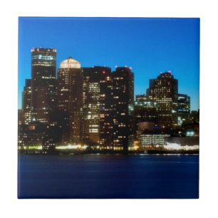 Skyline de Boston com lua