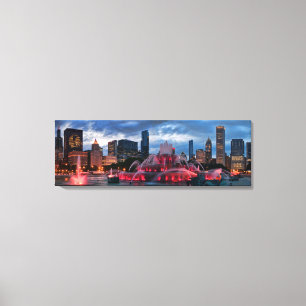 Skyline de Chicago nas canvas 12x36