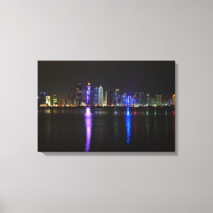 Skyline de Doha, Qatar no impressão das canvas da