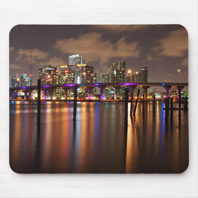 Skyline de Miami na noite - Mousepad (Frente)