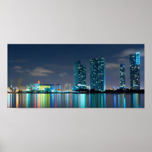 Skyline de Miami no poster do crepúsculo