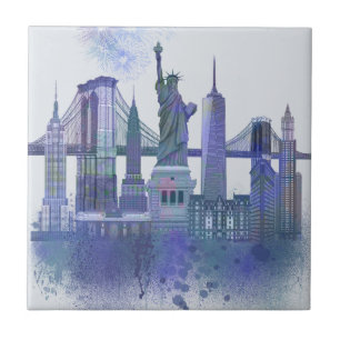 Skyline de Nova York - Azul-Cria