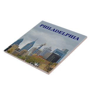 Skyline de Philadelphfia da caminhada do rio