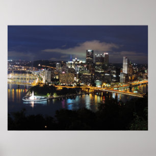 Skyline de Pittsburgh no poster do crepúsculo
