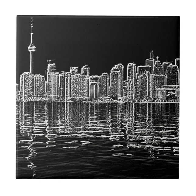 Skyline de Toronto em preto e branco (Frente)