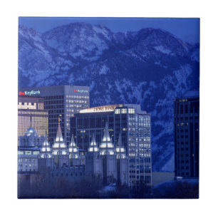 Skyline do centro do inverno de Salt Lake City