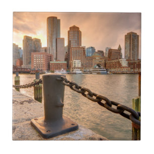 Skyline do distrito financeiro de Boston