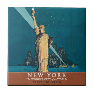 Skyline do Nova Iorque Viagens vintage Liberty