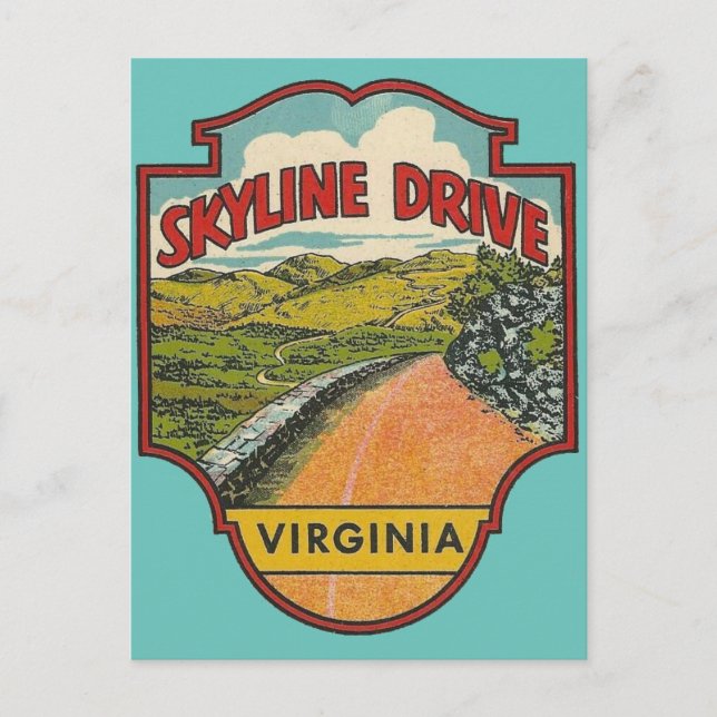 Skyline Drive, cartão postal da Virginia (Frente)