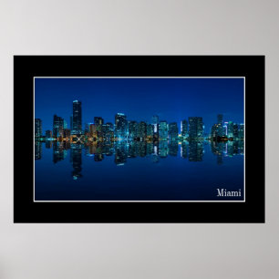 Skyline no panorama da noite - poster de Miami