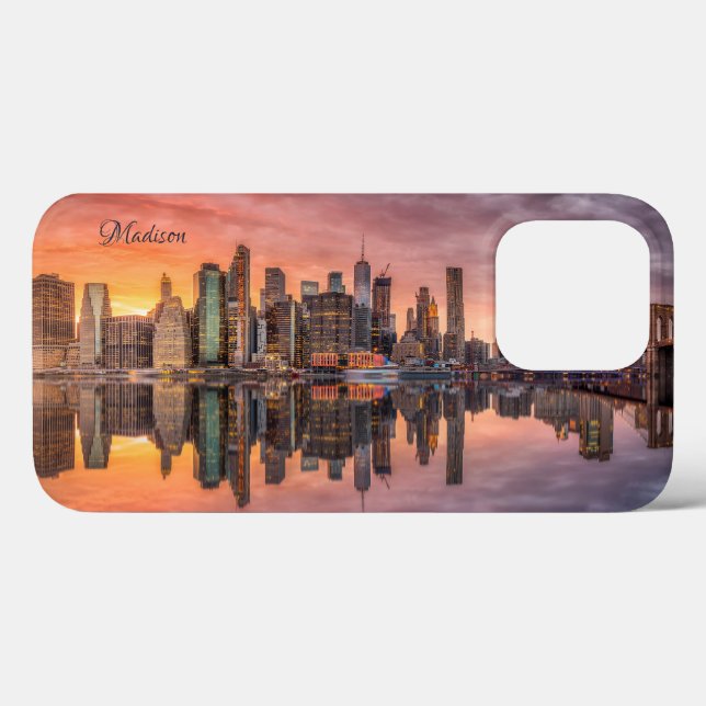 Skyline Nova Iorque de Nome Personalizado (Verso (horizontal))