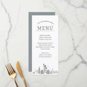 Skyline Nova York Menu Janto Evento de Casamento