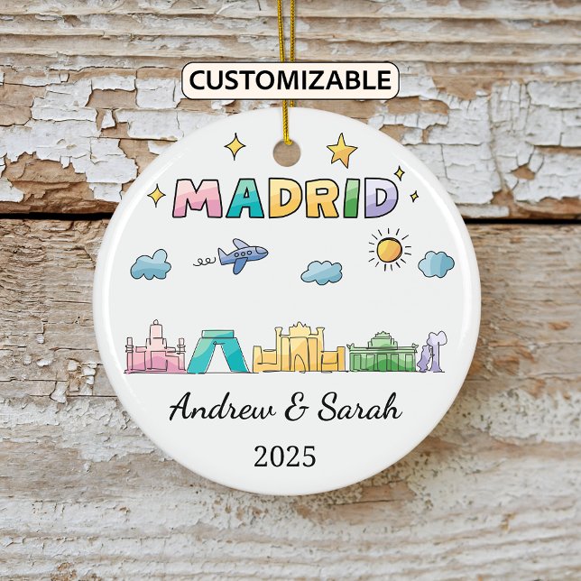 Skyline Personalizado - Ornamento de Madri, Espanh (Criador carregado)
