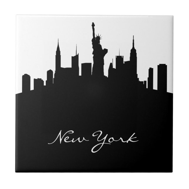Skyline preto e branco de New York (Frente)