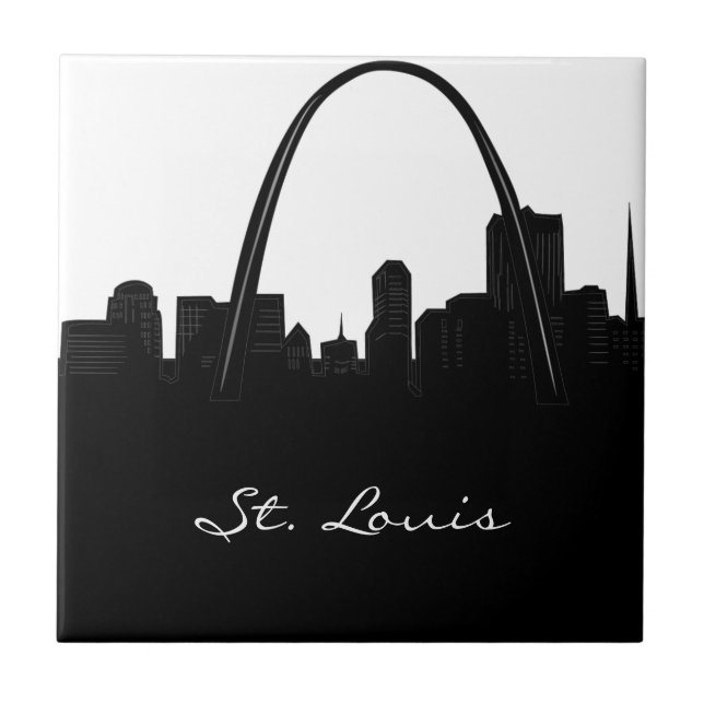 Skyline preto e branco de St Louis (Frente)