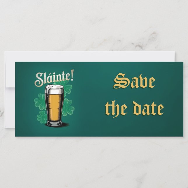 Slàinte! Pint de Cerveja no Dia de São Patrício em (Frente)