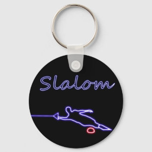 Slalom Water Skier Neon Chaveiro