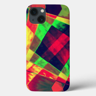 Slanted colored rectangles and squares