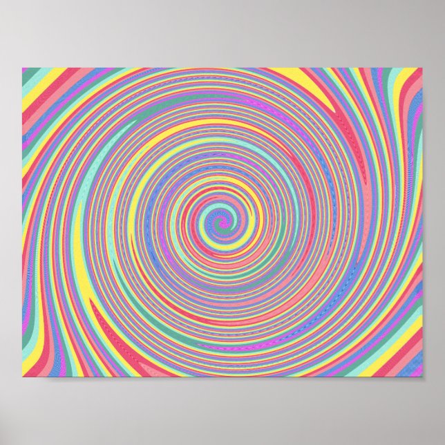 Slanted Lines Color Swirl Poster (Frente)
