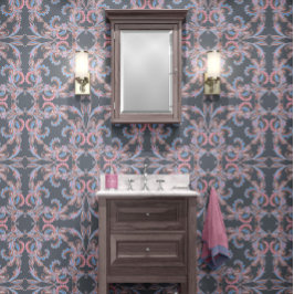 Slate Blue-Grey Baroque Ornamental Design