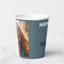 Slate Blue Happy Birday Cups
