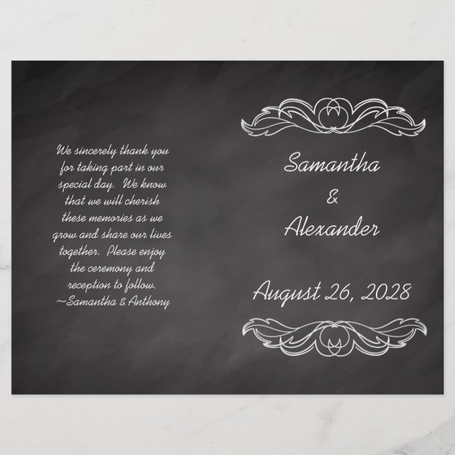Slate Chalkboard Weding Program (Frente)