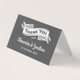 Slate Cinza Chalk Style Casamento Obrigado