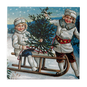 Sledding das crianças