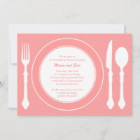 Sleek Tabletop Chá de casamento Convite Salmão