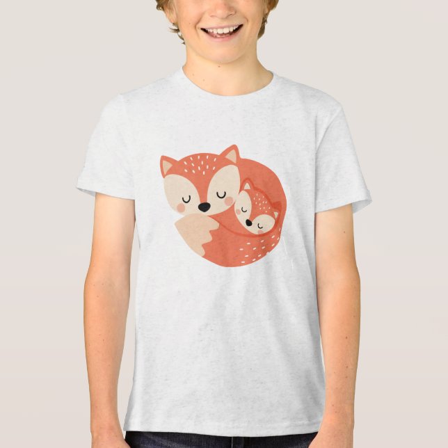 Sleeping Mama Fox with Baby Cub Illustration (Frente)