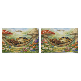 Sleeping Toad and Mushrooms Pillowcase Set 