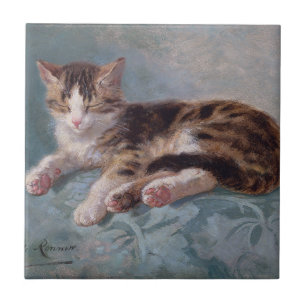 Sleepy Kitten por Henriette Ronner-Knip
