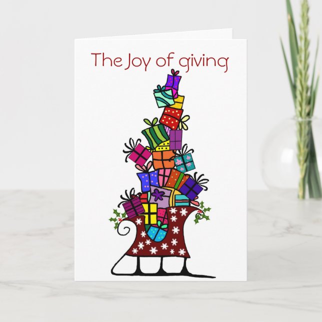 Sleigh com presentes, a alegria de dar CARTÃO VAZI (Frente)