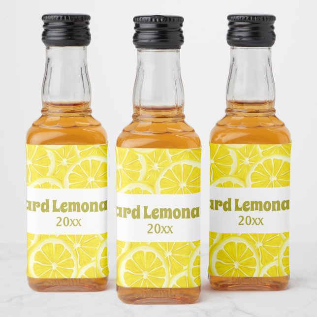 Sliced Lemons Design Bottle Label (Garrafas)