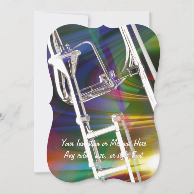 Slide Trombone card ou convite ADICIONAR TEXTO (Frente)