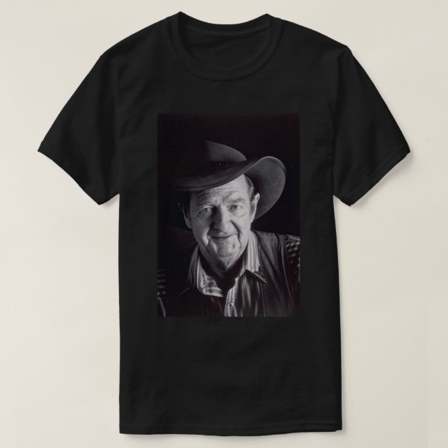 Slim Dusty- Preto &amp; Camiseta branca clássica (Frente do Design)