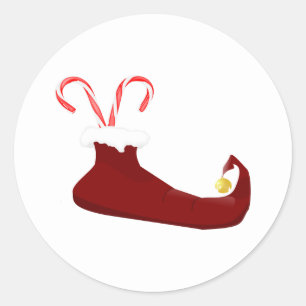 Slipper de Elf Vermelho com Adesivo Redondo de Can