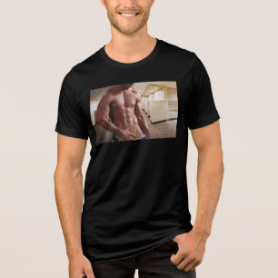 SlipperyJoe muscular sem camisa homem 6 maço ajust